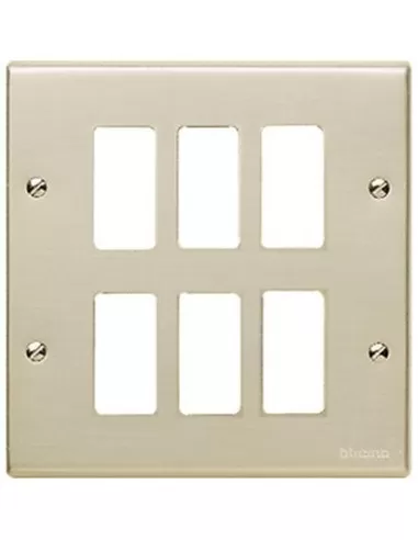 Bticino magic plate with 6-way screws oxidal 506//6